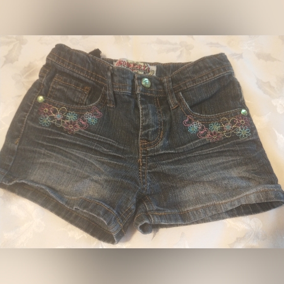 Squeeze Original Denim Blue Jeans Shorts Embroidery Sparkle 6 - Picture 1 of 6